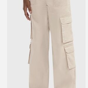 abercrombie kids Beige Cargo Wide-Leg Pants